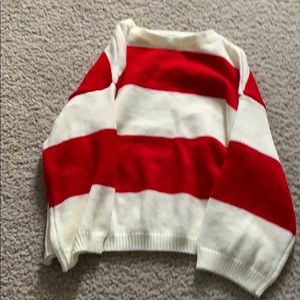 Red and white sweater